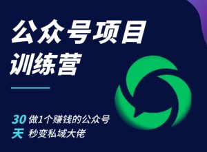 公众号项目训练营,30天做1个赚钱的公众号,秒变私域大佬-KJ分享