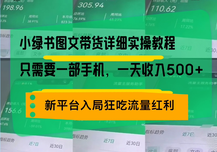 小绿书图文带货详细实操教程,只需要一部手机,一天收入500+,轻松变现-KJ分享