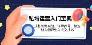 私域运营入门宝典：从基础到实战，详解养号、标签、朋友圈规划与成交技巧-KJ分享