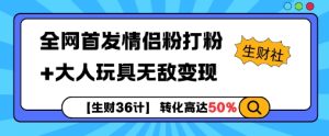 【生财36计】全网首发情侣粉打粉+大人玩具无敌变现-KJ分享
