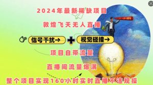 2024年最新稀缺项目敦煌飞天无人直播，项目自带流量，流量爆满，实现160小时实时直播不违规操-KJ分享
