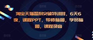 淘宝天猫盈利突破特训营，6天6夜，课程PPT，导师脑图，学员脑图，课程录音-KJ分享