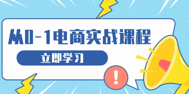 从零做电商实战课程,教你如何获取访客、选品布局,搭建基础运营团队-KJ分享