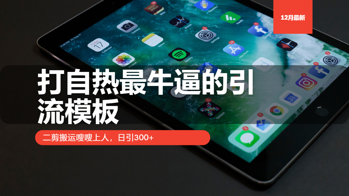 打自热最牛逼的引流模板，二剪搬运嗖嗖上人，日引300+-KJ分享