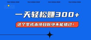 零成本入门！简单几步开启一天300+的赚钱之路！-KJ分享