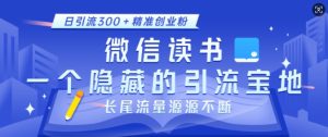微信读书，一个隐藏的引流宝地，不为人知的小众打法，日引流300+精准创业粉，长尾流量源源不断-KJ分享