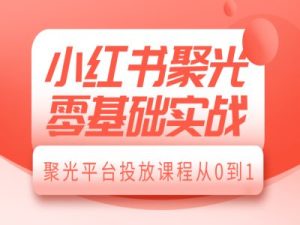 小红书聚光零基础实战，聚光平台投放课程从0到1-KJ分享