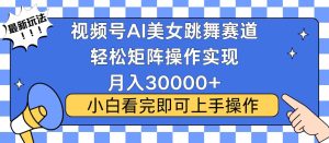 视频号蓝海赛道玩法，当天起号，拉爆流量收益，小白也能轻松月入30000+-KJ分享