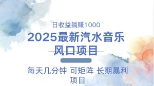 2025最新汽水音乐躺赚项目 每天几分钟 日入1000＋-KJ分享