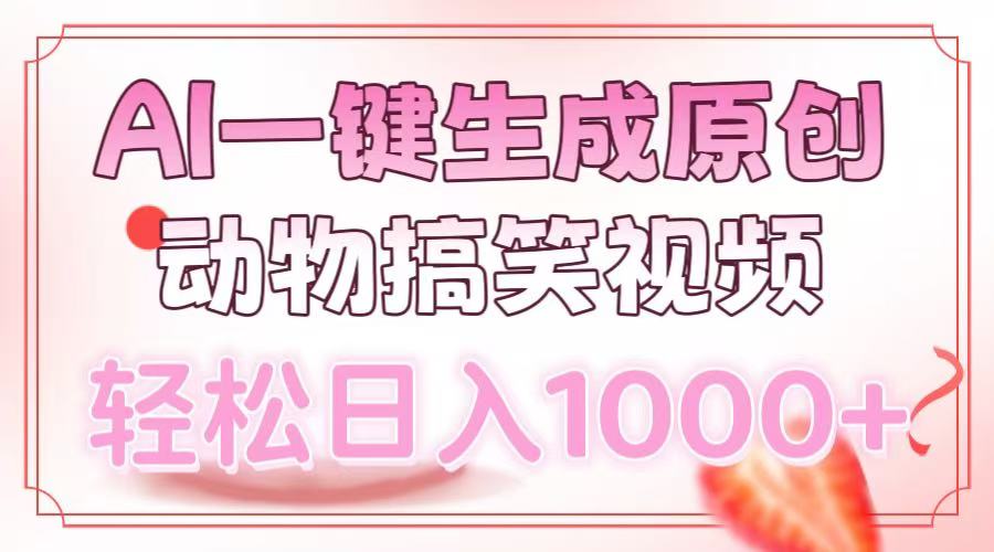 AI一键生成原创动物搞笑视频，轻松日入1000+-KJ分享