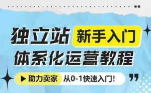 独立站新手入门体系化运营教程，助力独立站卖家从0-1快速入门!-KJ分享