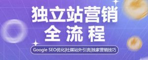 独立站营销全流程，Google SEO优化，社媒站外引流，独家营销技巧-KJ分享