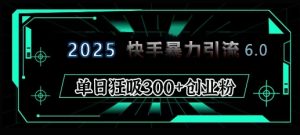 2025年快手6.0保姆级教程震撼来袭，单日狂吸300+精准创业粉-KJ分享