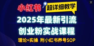 2025年最新小红书引流创业粉实战课程【超详细教学】小白轻松上手，月入1W+，附小红书养号SOP-KJ分享