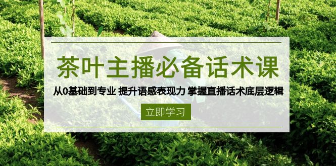 茶叶 主播必备话术课 从0基础到专业 提升语感表现力 掌握直播话术底层逻辑-KJ分享