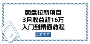 网盘拉新项目：3月收益超16万，入门到精通教程-KJ分享