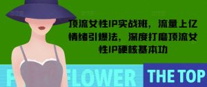 顶流女性IP实战班,流量上亿情绪引爆法,深度打磨顶流女性IP硬核基本功-KJ分享