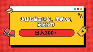 小红书评论单条0.5元，日入300＋，无上限，详细操作流程-KJ分享