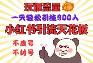 小红书引流天花板，玩爆流量，一天轻松引流300人，安全操作-KJ分享