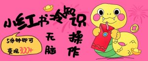 小红书冷知识账号,无脑复制粘贴,5分钟即可变现3张-KJ分享