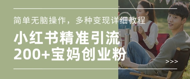 小红书混剪日引200+宝妈创业粉，简单无脑操作，多种变现详细教程-KJ分享