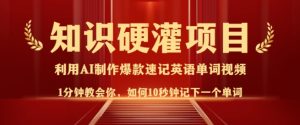 知识硬灌，10秒钟让你记住一个单词，3分钟一个视频，日入多张不是梦-KJ分享