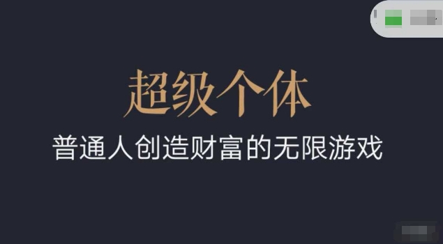 超级个体2024-2025翻盘指南，普通人创造财富的无限游戏-KJ分享