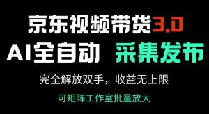京东视频带货3.0，Ai全自动采集+自动发布，完全解放双手，收入无上限-KJ分享