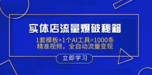 实体店流量爆破秘籍：1套模板+1个AI工具=1000条精准视频，全自动流量变现-KJ分享