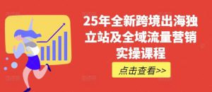 25年全新跨境出海独立站及全域流量营销实操课程，跨境电商独立站TIKTOK全域营销普货特货玩法大全-KJ分享