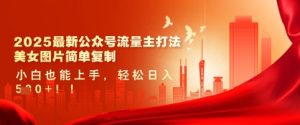 2025最新公众号流量主打法，美女图片简单复制，小白也能上手，轻松日入5张-KJ分享