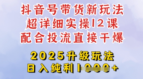 2025全新升级抖音带货玩法，一天纯利四位数，从剪辑到选品再到发布投流，超详细玩法揭秘-KJ分享
