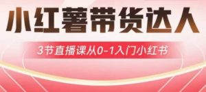 小红薯达人带货启航计划，3节直播课从0-1入门小红书-KJ分享