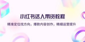 小红书达人带货教程：精准定位找方向，爆款内容创作，精细运营提升-KJ分享