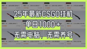 25年最新CSGO挂机系统,单日1000+,无需电脑,无需养号,0基础可上手-KJ分享