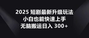 2025短剧最新升级玩法，小白也能快速上手，无脑搬运日入300+-KJ分享