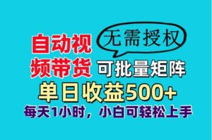 自动视频带货，可批量矩阵，单日收益500+、轻松实现睡后收益，小白可…-KJ分享