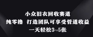 小众旧衣回收赛道，纯零撸 打造团队可享受管道收益，一天轻松3张-KJ分享
