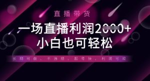 半无人直播带货，一场利润数张，适合所有平台玩法，小白也可轻松-KJ分享