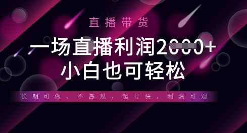 半无人直播带货，一场利润数张，适合所有平台玩法，小白也可轻松-KJ分享