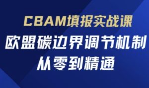CBAM填报实战课，欧盟碳边界调节机制，从零到精通-KJ分享