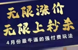 4月12号拼多多线上课,无限涨价,无限上秒杀,4月份最牛逼的强付费玩法-KJ分享