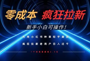 利用小红书种草知乎漏洞,零成本疯狂拉新日入数张,新手小白可操作-KJ分享