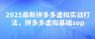 2025最新拼多多虚拟实战打法，拼多多虚拟基础sop-KJ分享