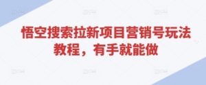 悟空搜索拉新项目营销号玩法教程,有手就能做-KJ分享