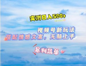 微信视频号最新玩法，表情包搭配情感文案，2分钟一条原创作品，简单好上手，轻松日入几张-KJ分享