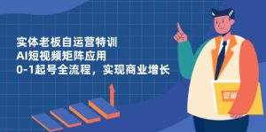 实体老板自运营特训,AI短视频矩阵应用,0-1起号全流程,实现商业增长-KJ分享