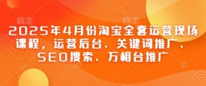 2025年4月份淘宝全套运营现场课程，运营后台、关键词推广、SEO搜索、万相台推广-KJ分享