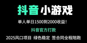 抖音官方小游戏2025全网最新玩法，暴利赚钱项目，单机日入2000+，绝不…-KJ分享