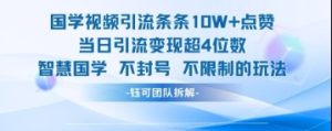国学视频引流条条10W+点赞当日引流变现超4位数-KJ分享